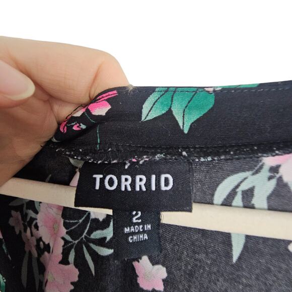 Torrid Dress Floral Dress Skater Dress Knee Length Dress Jersey Knit Dress 2X - Picture 5 of 8